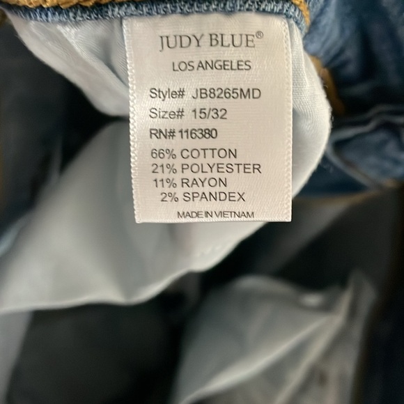 Judy Blue Sz15/32 Jeans Skinny Fit Distressed Tattered Leopard Print Patch Pants - Picture 11 of 16